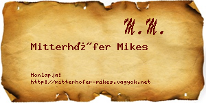 Mitterhöfer Mikes névjegykártya